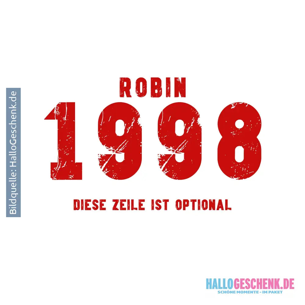 JAHRGANG mit NAME + WUNSCHTEXT • personalisiert • STICKER 20x20cm (Aufkleber) - ausgestanzter Sticker 20x20 cm