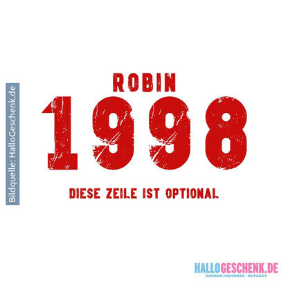 JAHRGANG mit NAME + WUNSCHTEXT • personalisiert • STICKER 20x20cm (Aufkleber) - ausgestanzter Sticker 20x20 cm