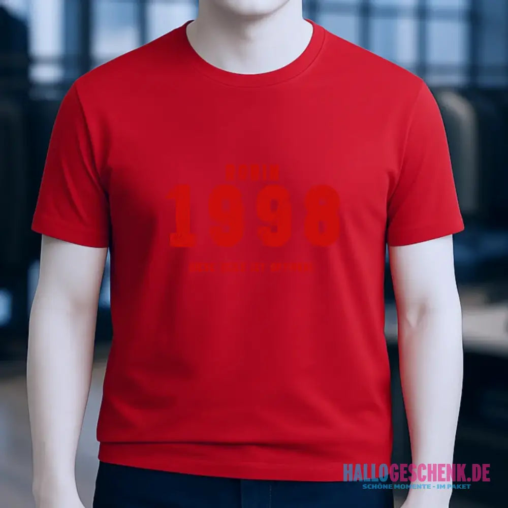 JAHRGANG mit NAME + WUNSCHTEXT • Unisex Premium T-Shirt XS-5XL aus Bio-Baumwolle für Damen & Herren • Exklusivdesign • personalisiert