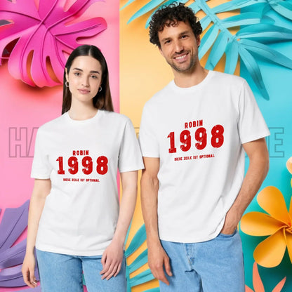 JAHRGANG mit NAME + WUNSCHTEXT • Unisex Premium T-Shirt XS-5XL aus Bio-Baumwolle für Damen & Herren • Exklusivdesign • personalisiert