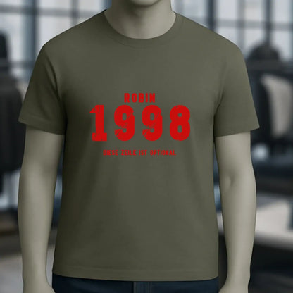 JAHRGANG mit NAME + WUNSCHTEXT • Unisex Premium T-Shirt XS-5XL aus Bio-Baumwolle für Damen & Herren • Exklusivdesign • personalisiert