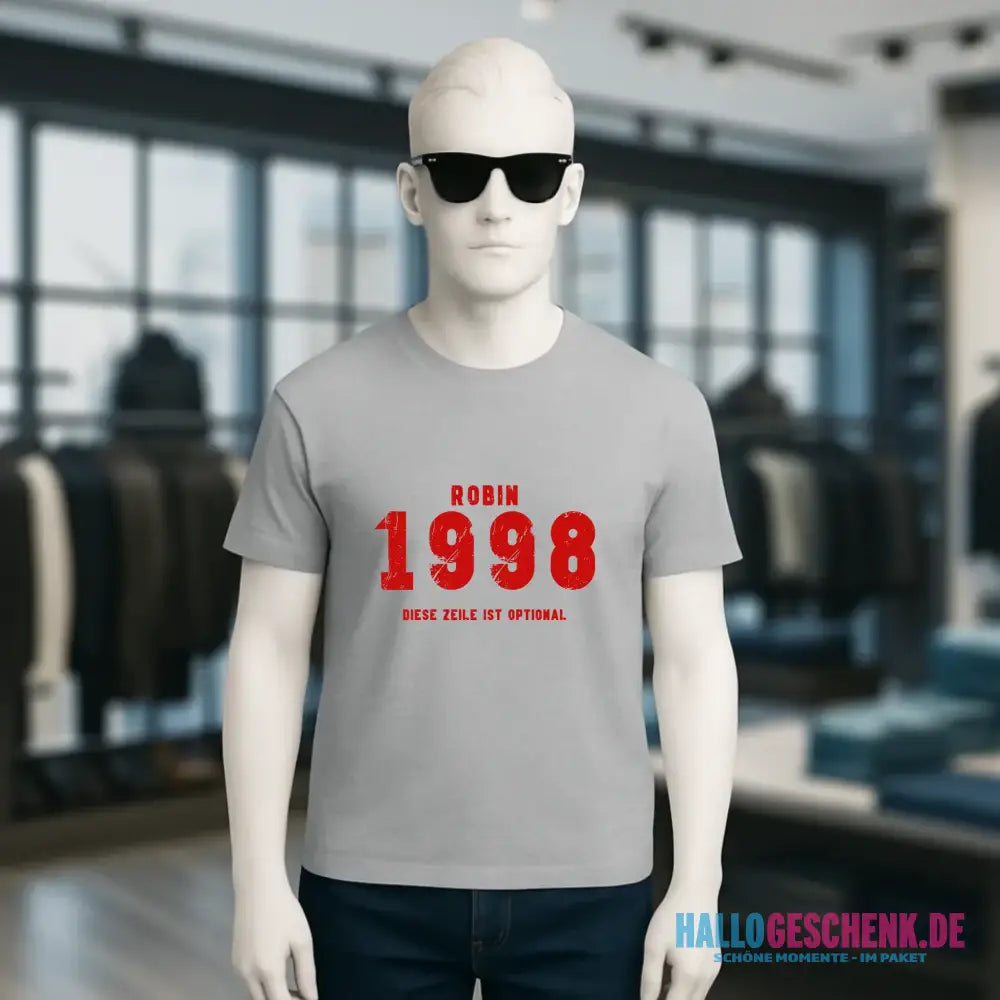 JAHRGANG mit NAME + WUNSCHTEXT • Unisex Premium T-Shirt XS-5XL aus Bio-Baumwolle für Damen & Herren • Exklusivdesign • personalisiert