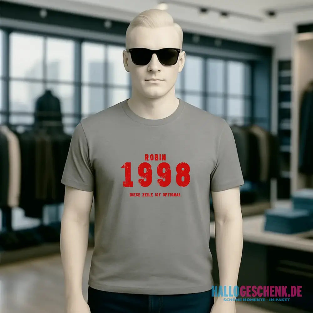 JAHRGANG mit NAME + WUNSCHTEXT • Unisex Premium T-Shirt XS-5XL aus Bio-Baumwolle für Damen & Herren • Exklusivdesign • personalisiert