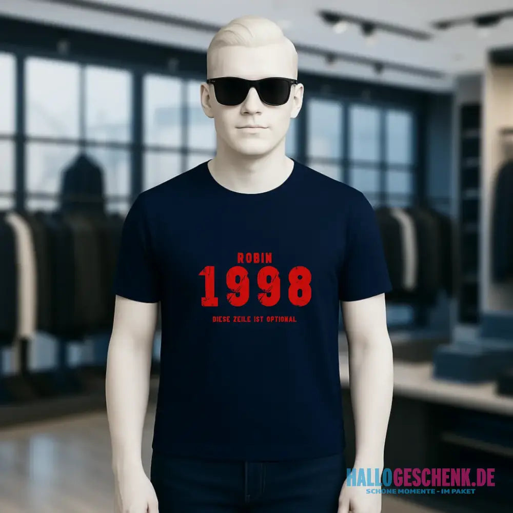 JAHRGANG mit NAME + WUNSCHTEXT • Unisex Premium T-Shirt XS-5XL aus Bio-Baumwolle für Damen & Herren • Exklusivdesign • personalisiert