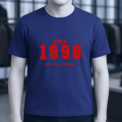 JAHRGANG mit NAME + WUNSCHTEXT • Unisex Premium T-Shirt XS-5XL aus Bio-Baumwolle für Damen & Herren • Exklusivdesign • personalisiert