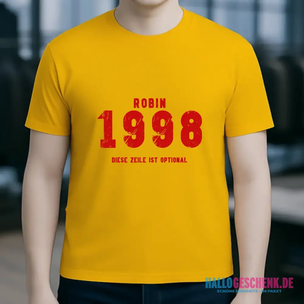 JAHRGANG mit NAME + WUNSCHTEXT • Unisex Premium T-Shirt XS-5XL aus Bio-Baumwolle für Damen & Herren • Exklusivdesign • personalisiert