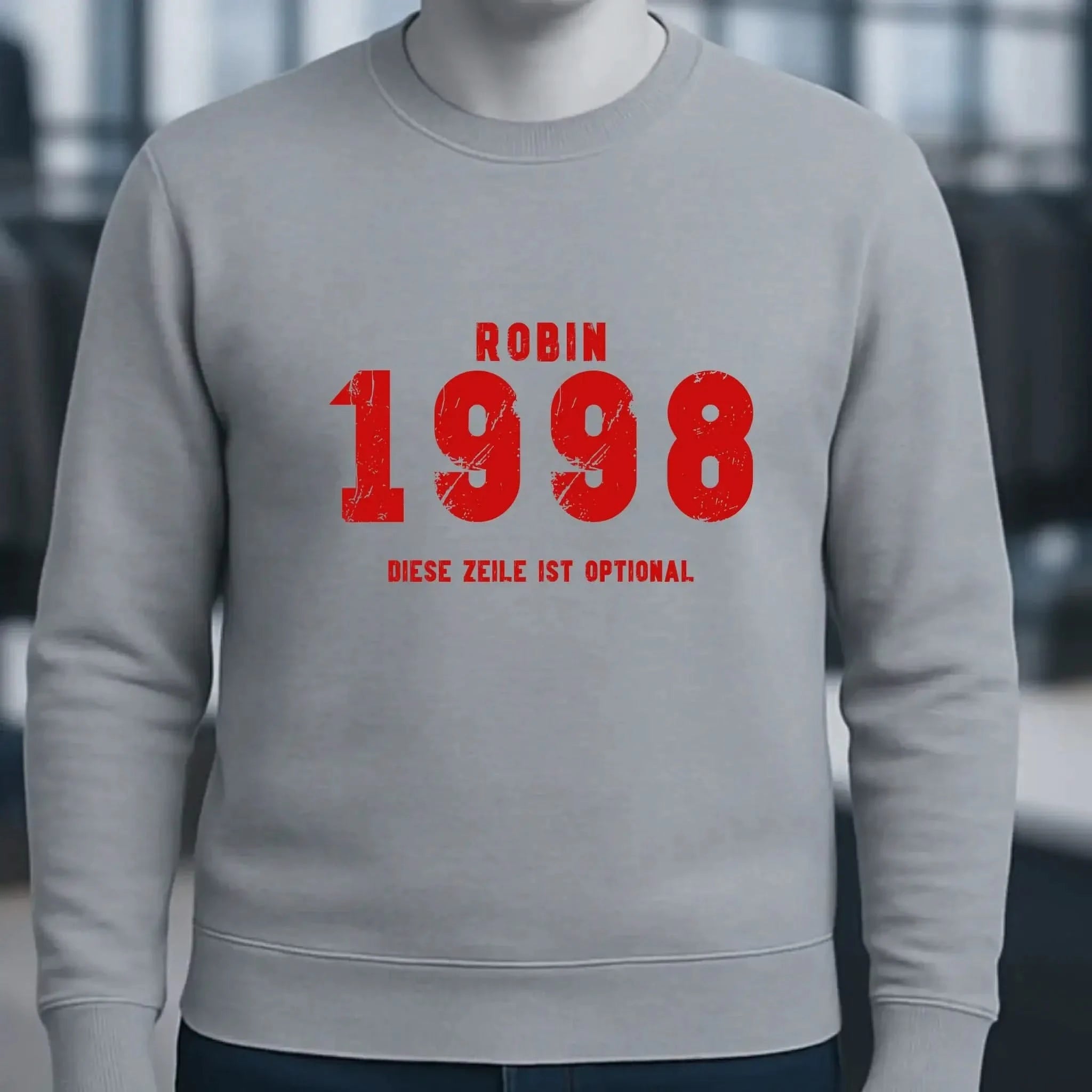 JAHRGANG mit NAME + WUNSCHTEXT • Unisex Sweatshirt Bio-Baumwolle in 4 Farben XS-3XL • personalisiert