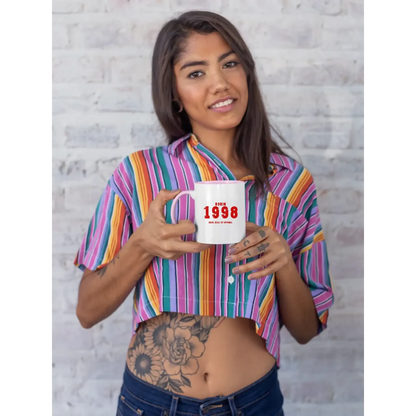 JAHRGANG mit NAME + WUNSCHTEXT • zweifarbige Tasse • Exklusivdesign • personalisiert