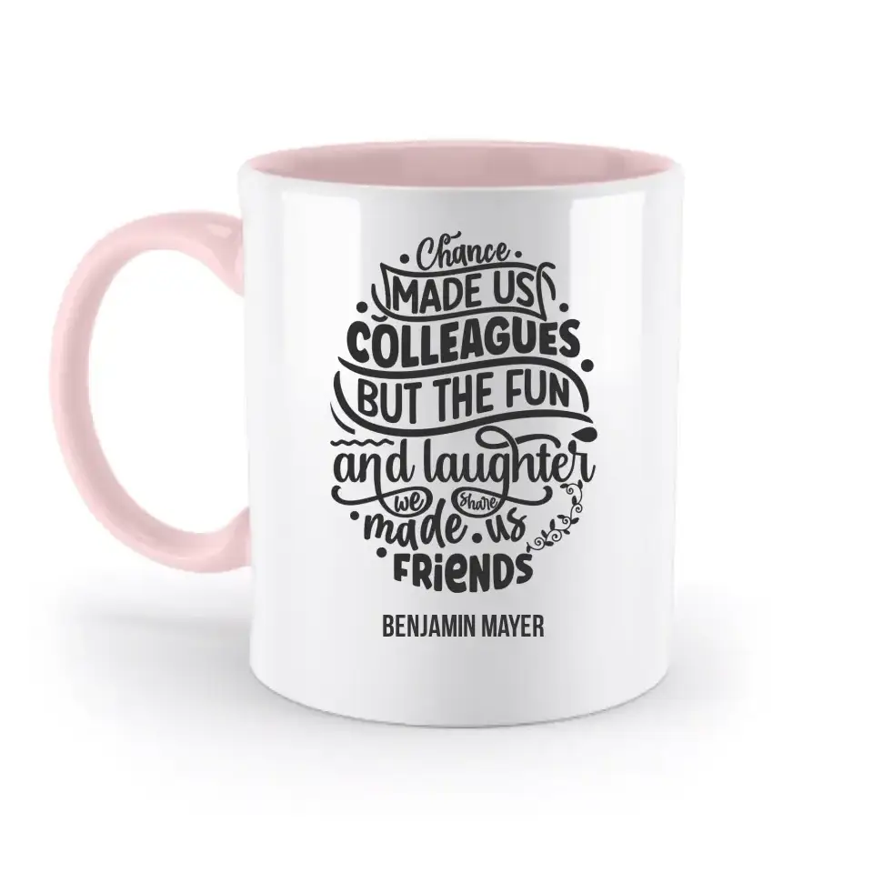 Jobzitat Motivauswahl & Wunschname - zweifarbige Tasse