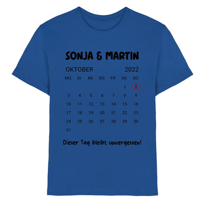 Kalender mit Wunschdatum • mehrere Artikel • ’Statement-Collection’ • Wunschtext • Mein Motiv - Premium Kinder T-Shirt