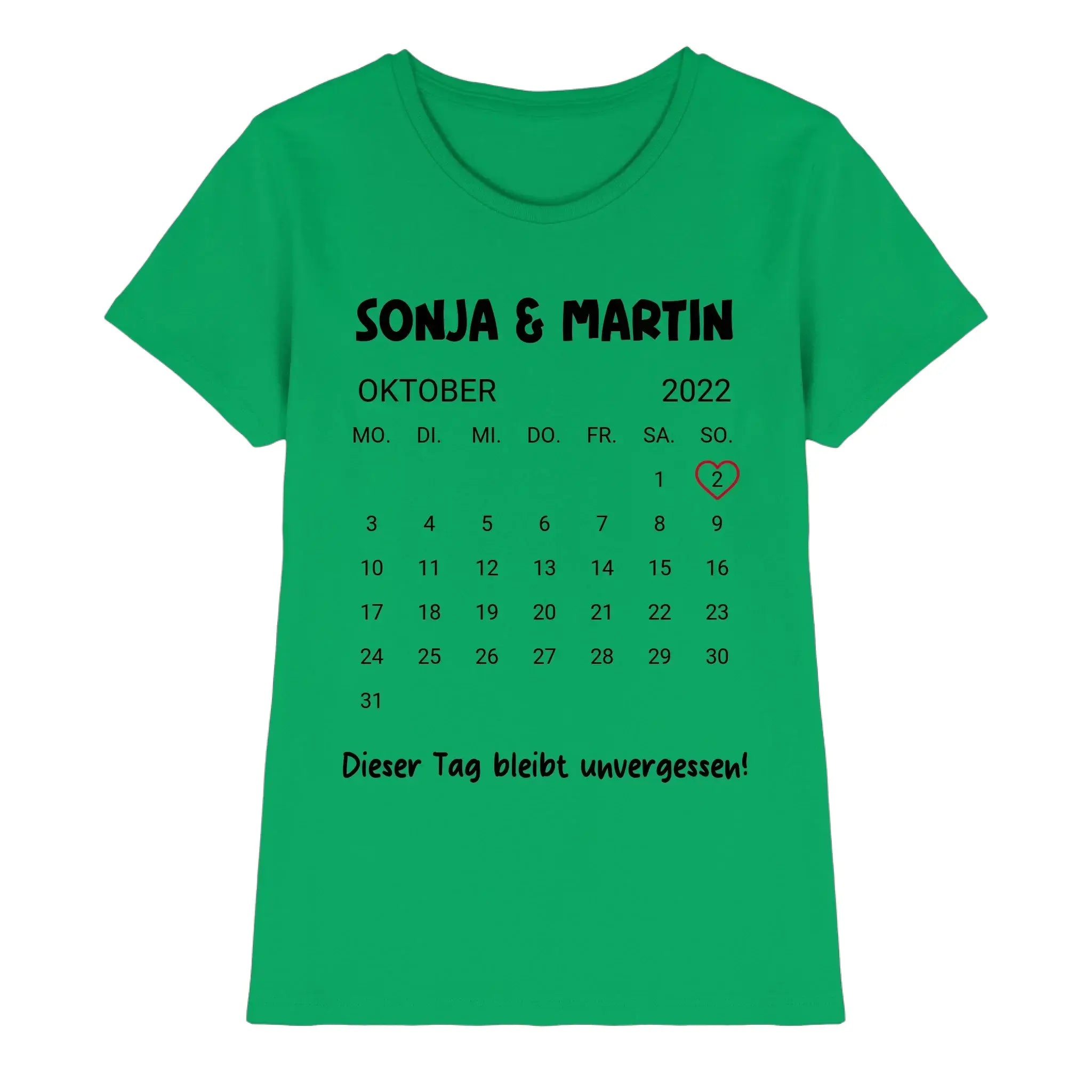 Kalender mit Wunschdatum • mehrere Artikel • ’Statement-Collection’ • Wunschtext • Mein Motiv - Premium Damen T-Shirt