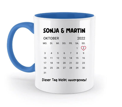 Kalender mit Wunschdatum • mehrere Artikel • ’Statement-Collection’ • Wunschtext • Mein Motiv - Tassen / Blue / 330ml