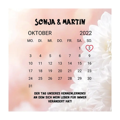 KALENDER-MOTIV mit Datum & Wunschtext • personalisiert • STICKER 20x20cm (Aufkleber) - ausgestanzter Sticker 20x20 cm