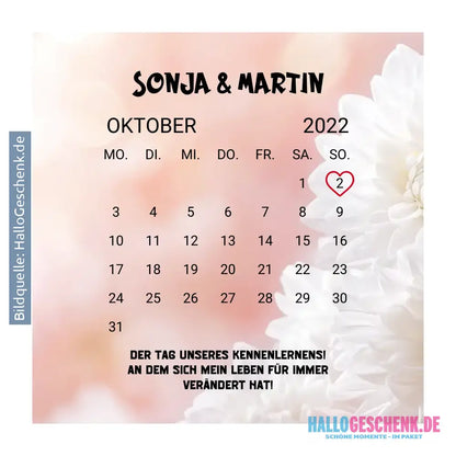 KALENDER-MOTIV mit Datum & Wunschtext • personalisiert • STICKER 20x20cm (Aufkleber) - ausgestanzter Sticker 20x20 cm