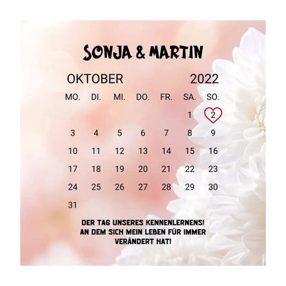 KALENDER-MOTIV mit Datum & Wunschtext • personalisiert • STICKER 20x20cm Aufkleber
