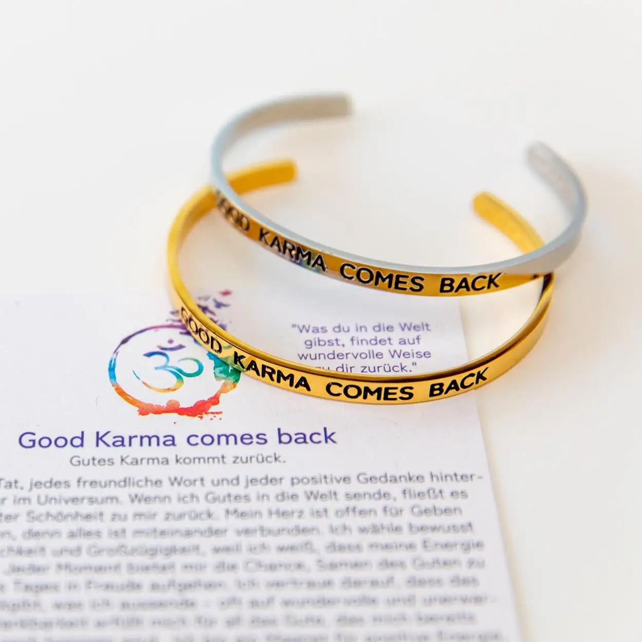 Karma Armband | vergoldet | Good Karma comes back