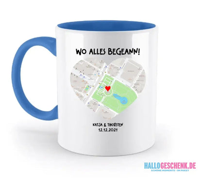 Karten-Generator mit echtem Ort und deinem Text • Karte • Maps • zweifarbige Tasse • Exklusivdesign • personalisiert
