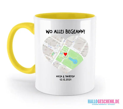 Karten-Generator mit echtem Ort und deinem Text • Karte • Maps • zweifarbige Tasse • Exklusivdesign • personalisiert