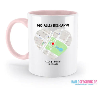 Karten-Generator mit echtem Ort und deinem Text • Karte • Maps • zweifarbige Tasse • Exklusivdesign • personalisiert