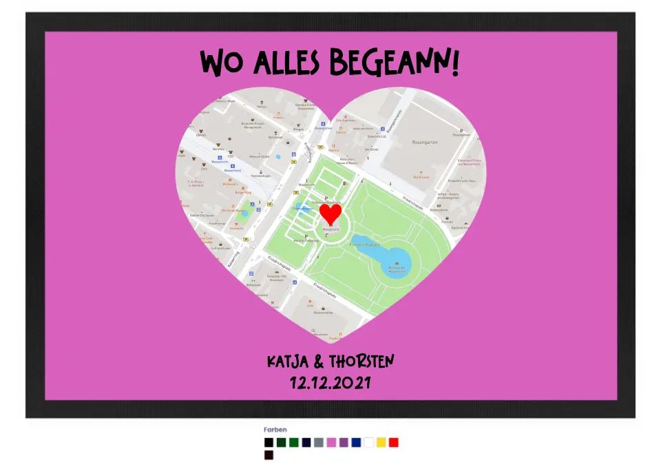 Karten - Generator mit echtem Ort und deinem Text • Karte • Maps • Fußmatte • Exklusivdesign • personalisiert von HalloGeschenk.de