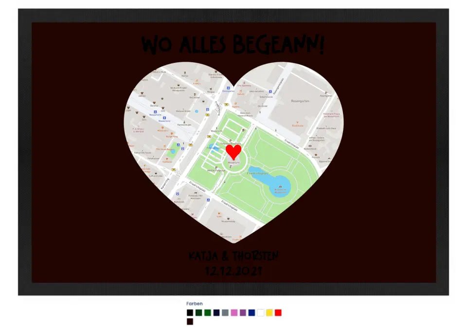 Karten - Generator mit echtem Ort und deinem Text • Karte • Maps • Fußmatte • Exklusivdesign • personalisiert von HalloGeschenk.de