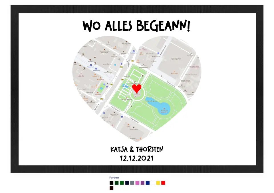 Karten - Generator mit echtem Ort und deinem Text • Karte • Maps • Fußmatte • Exklusivdesign • personalisiert von HalloGeschenk.de