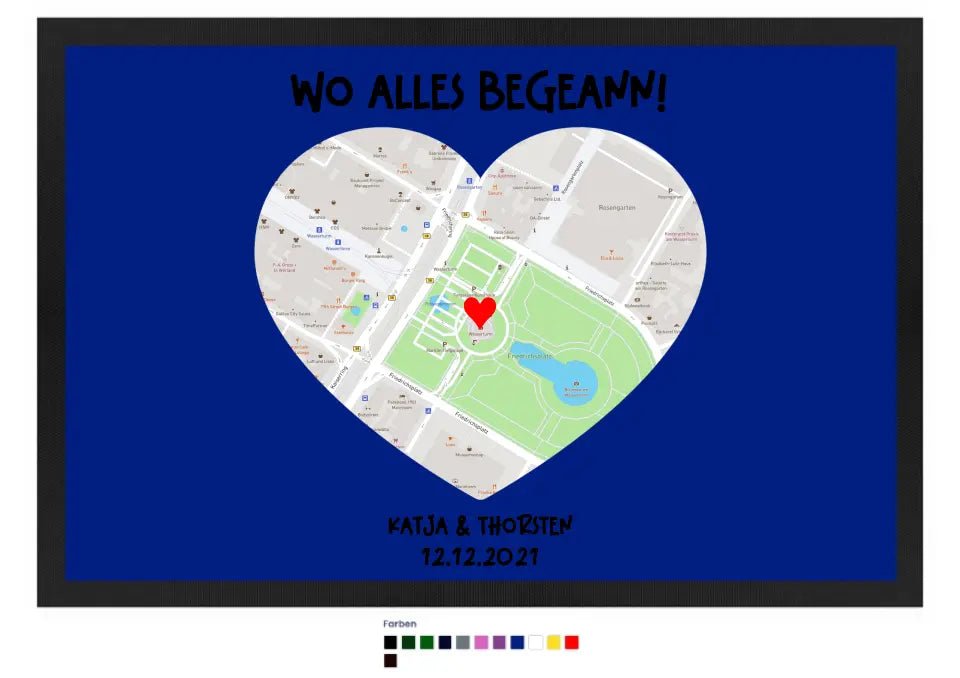 Karten - Generator mit echtem Ort und deinem Text • Karte • Maps • Fußmatte • Exklusivdesign • personalisiert von HalloGeschenk.de