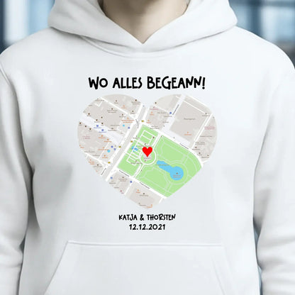 Karten-Generator mit echtem Ort und deinem Text • Karte • Maps • Unisex Premium Hoodie XS-5XL aus Bio-Baumwolle für Damen & Herren • Exklusivdesign • personalisiert
