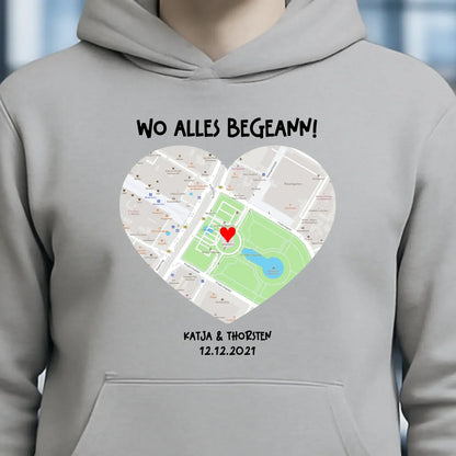 Karten-Generator mit echtem Ort und deinem Text • Karte • Maps • Unisex Premium Hoodie XS-5XL aus Bio-Baumwolle für Damen & Herren • Exklusivdesign • personalisiert