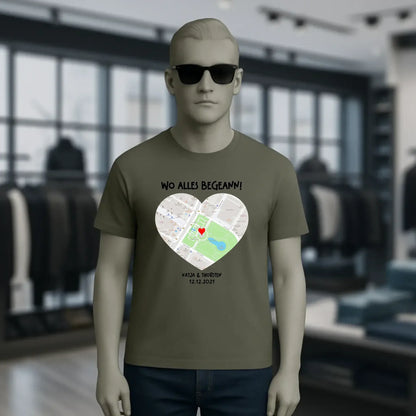 Karten-Generator mit echtem Ort und deinem Text • Karte • Maps • Unisex Premium T-Shirt XS-5XL aus Bio-Baumwolle für Damen & Herren • Exklusivdesign • personalisiert