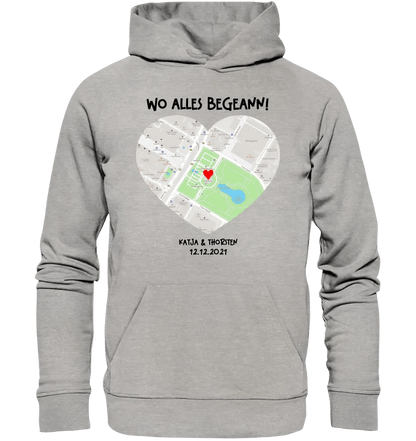 Karten - Generator mit echtem Ort und deinem Text • Karte • Maps • Unisex Premium Hoodie XS - 5XL aus Bio - Baumwolle für Damen & Herren • Exklusivdesign • personalisiert von HalloGeschenk.de