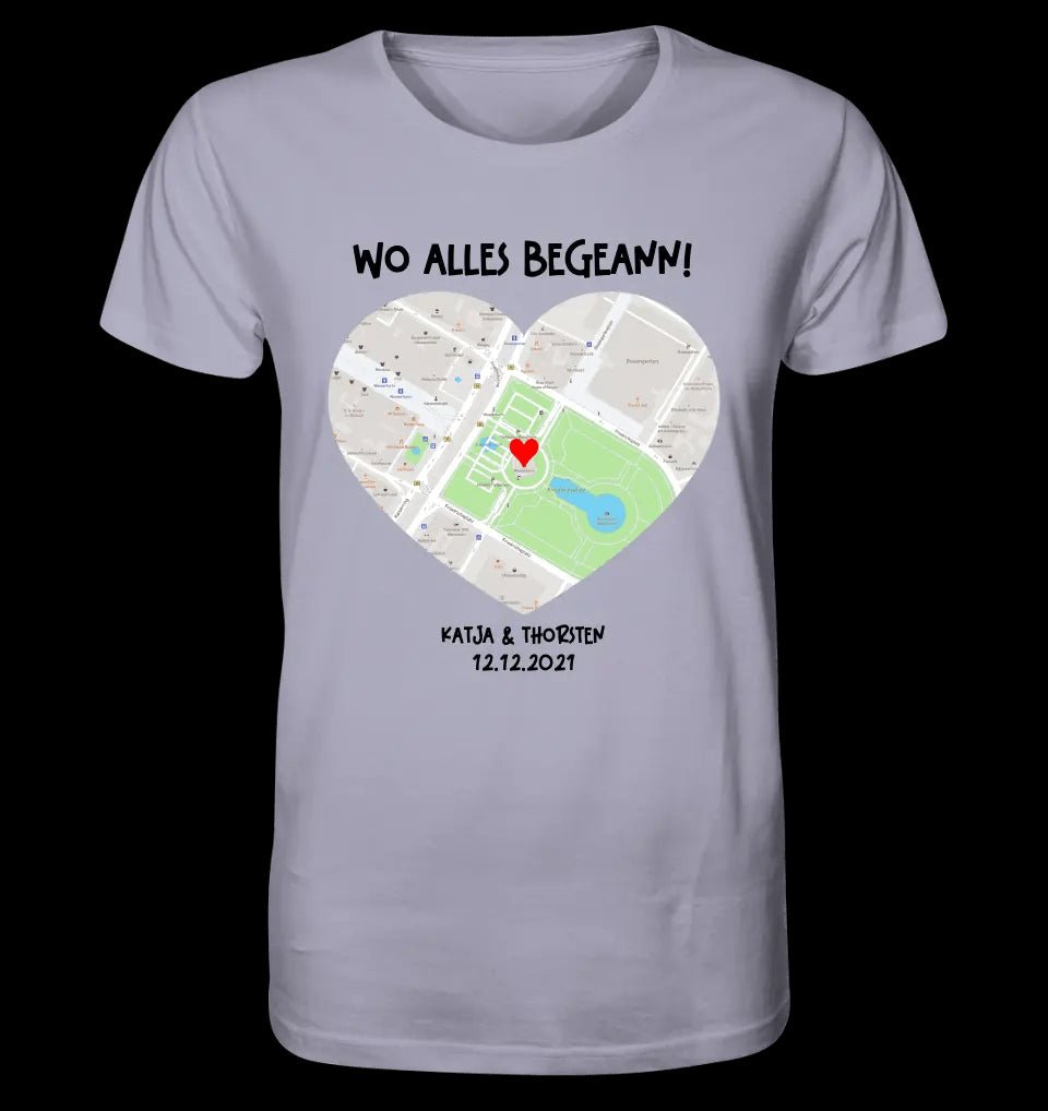 Karten-Generator mit echtem Ort und deinem Text • Karte • Maps • Unisex Premium T-Shirt XS-5XL aus Bio-Baumwolle für Damen & Herren • Exklusivdesign • personalisiert