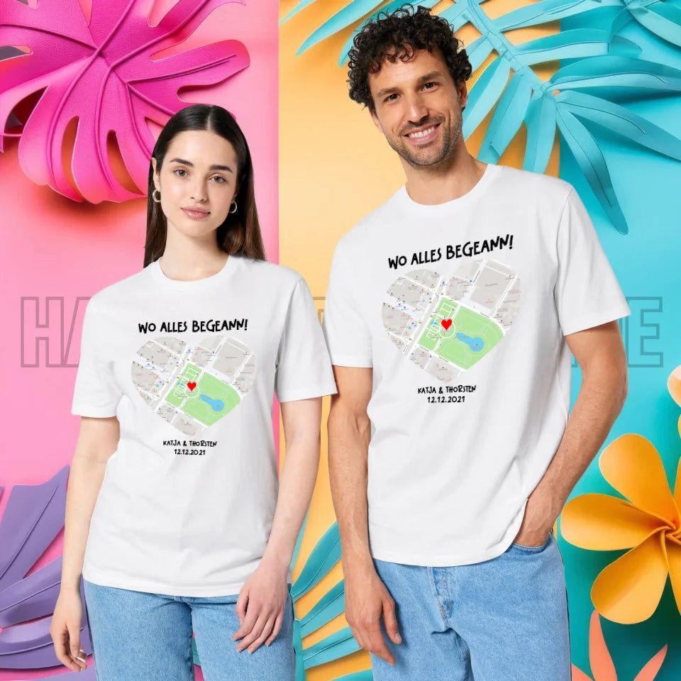 Karten - Generator mit echtem Ort und deinem Text • Karte • Maps • Unisex Premium T-Shirt XS - 5XL aus Bio - Baumwolle für Damen & Herren • Exklusivdesign • personalisiert von HalloGeschenk.de