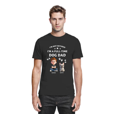 Schwarzes baumwoll-t-shirt mit weißem cartoon-print katzen-mama katzen-papa personalisierte figuren