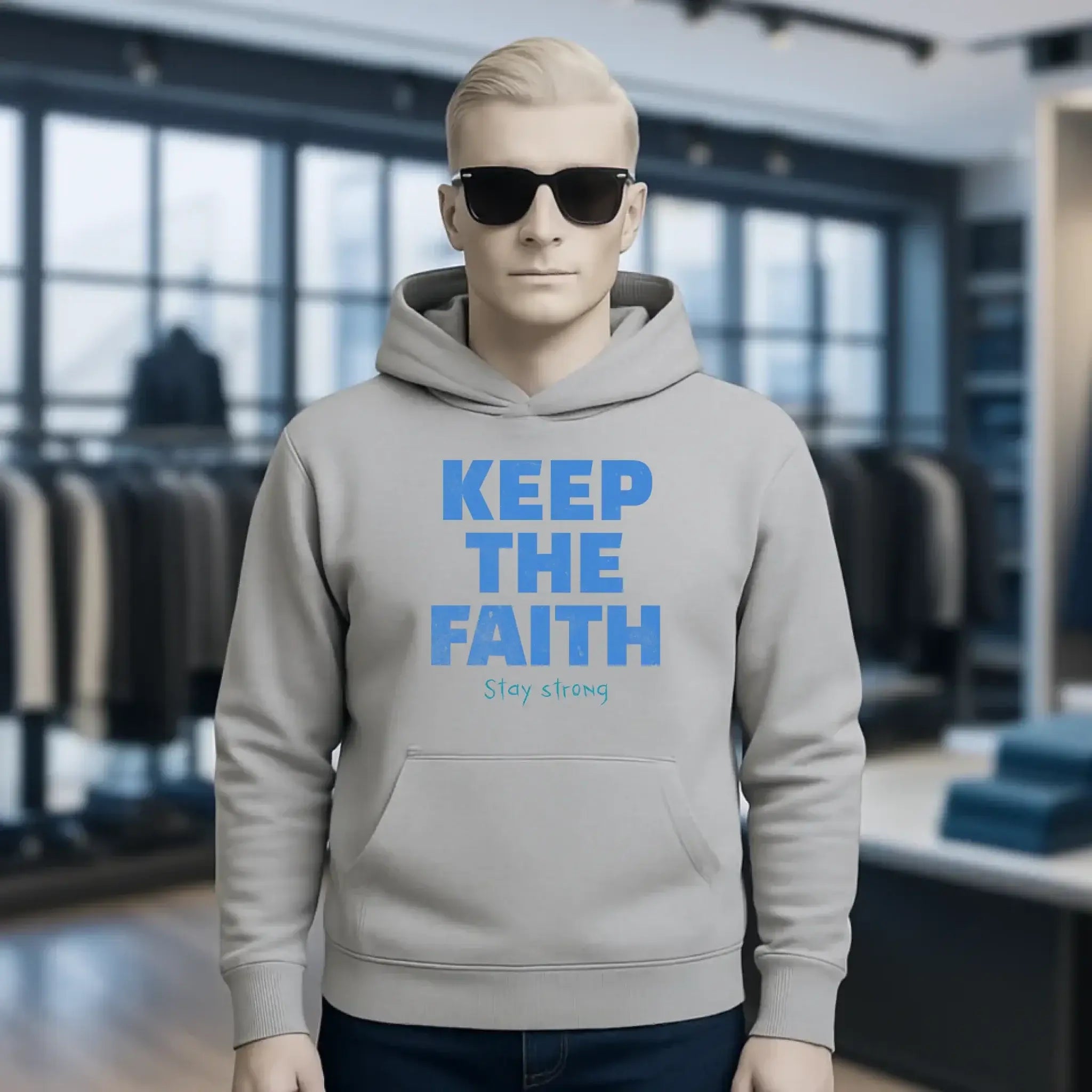 Keep the Faith • Farbwahl + Wunschtext • Unisex Premium Hoodie XS-5XL aus Bio-Baumwolle für Damen & Herren • Exklusivdesign • personalisiert