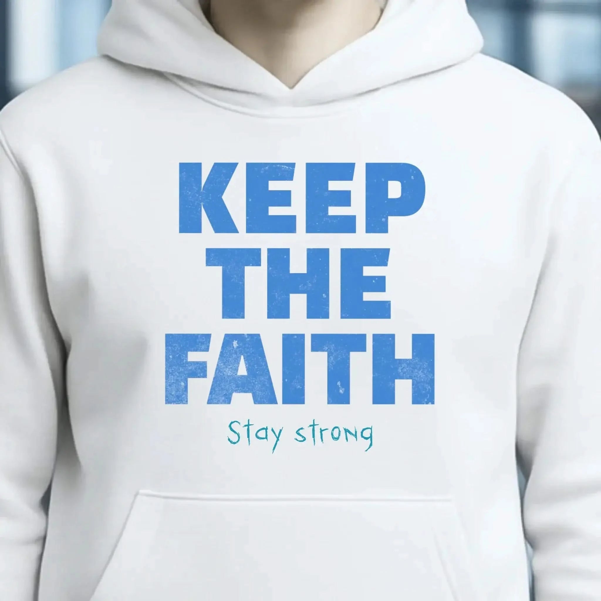 Keep the Faith • Farbwahl + Wunschtext • Unisex Premium Hoodie XS-5XL aus Bio-Baumwolle für Damen & Herren • Exklusivdesign • personalisiert