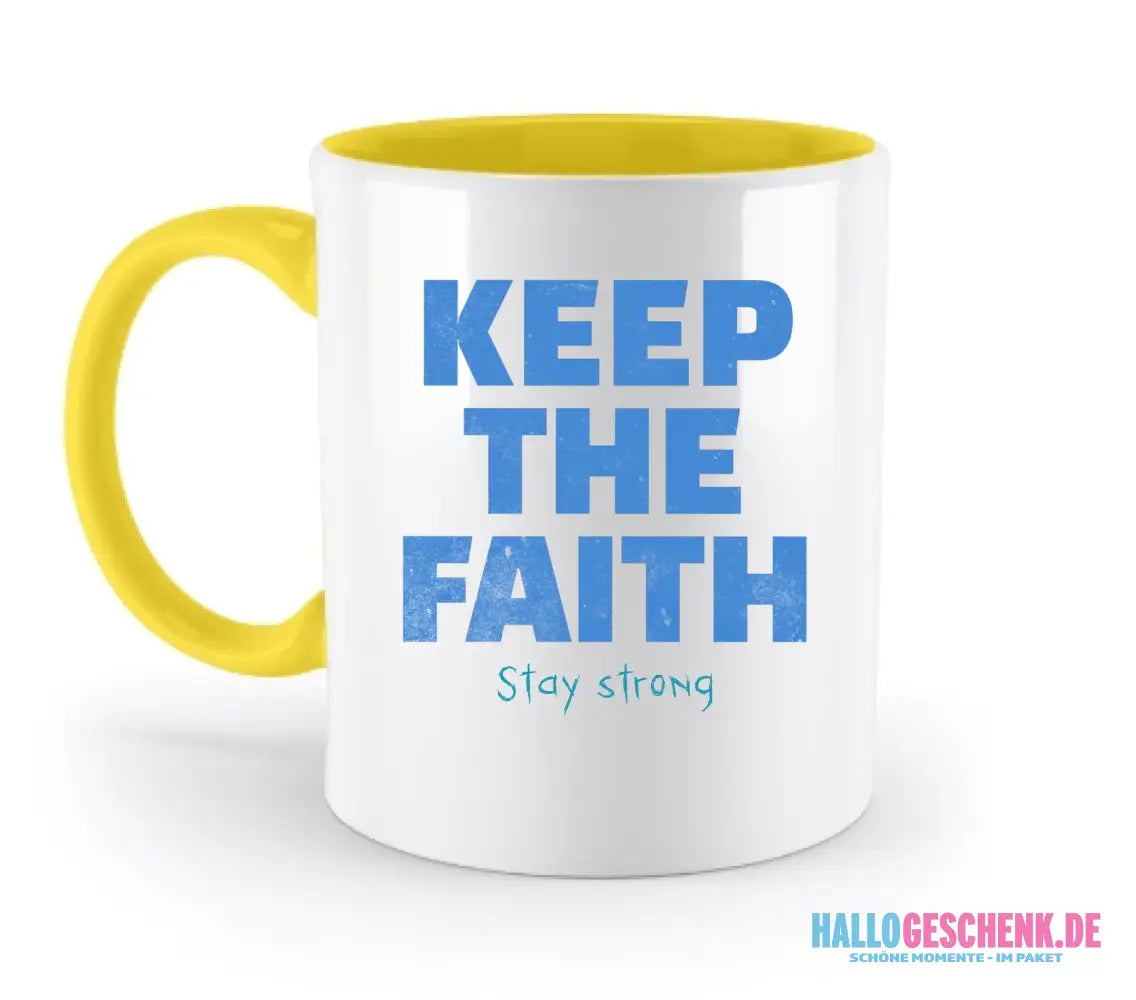 Keep the Faith • Farbwahl + Wunschtext • zweifarbige Tasse • Exklusivdesign • personalisiert