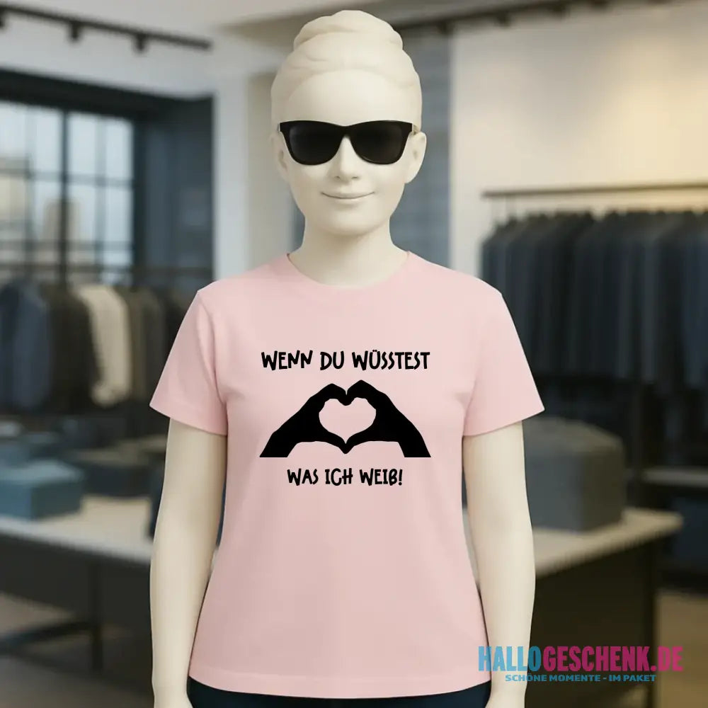 Keine Frage, ich liebe Dich auch! • Frau • Hände • personalisierter Text • Ladies Premium T-Shirt XS-2XL aus Bio-Baumwolle für Damen • Exklusivdesign • personalisiert • Motivauswahl • personalisierbar