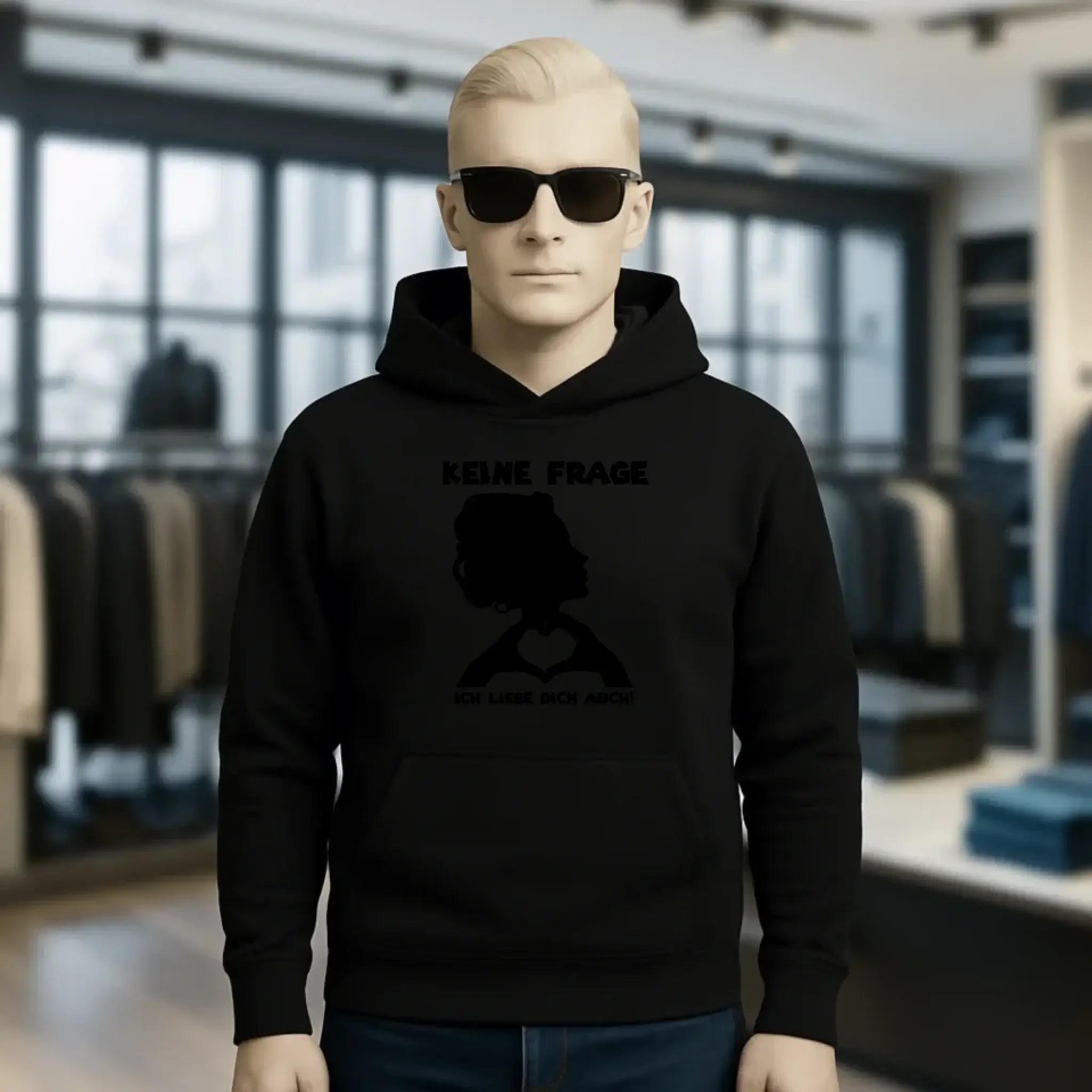 Keine Frage, ich liebe Dich auch! • Frau • personalisierter Text • Unisex Premium Hoodie XS-5XL aus Bio-Baumwolle für Damen & Herren • Exklusivdesign • personalisiert
