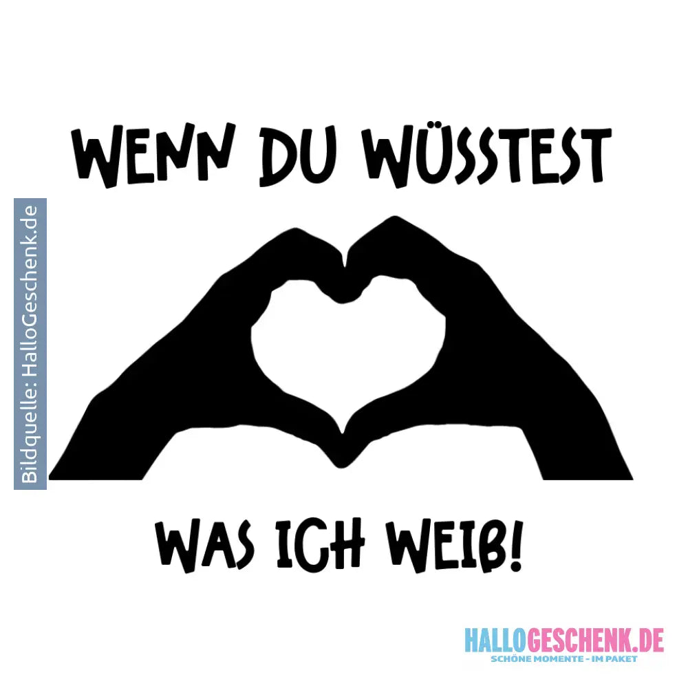 Keine Frage ich liebe Dich auch! • Hände • personalisierter Text • STICKER 20x20 cm (Aufkleber) - White / OneSize