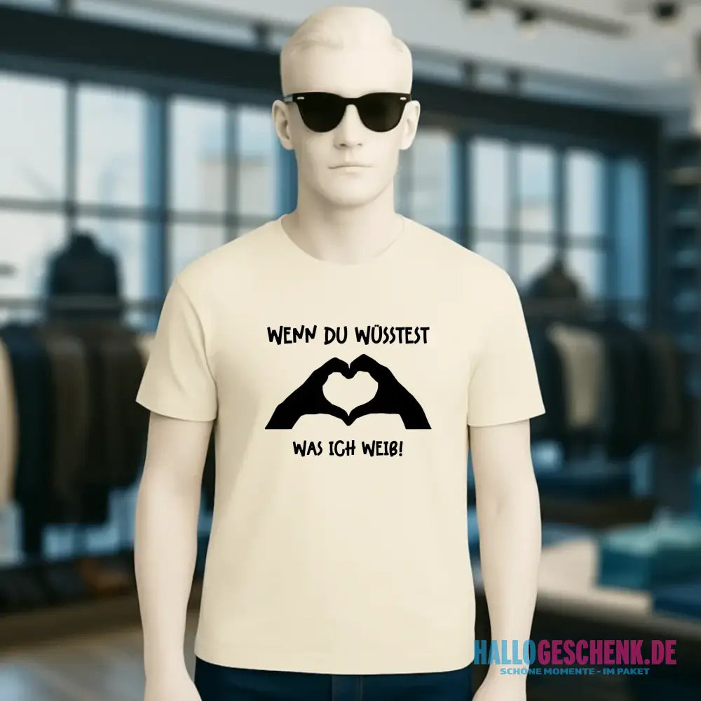 Keine Frage, ich liebe Dich auch! • Hände • personalisierter Text • Unisex Premium T-Shirt XS-5XL aus Bio-Baumwolle für Damen & Herren • Exklusivdesign • personalisiert