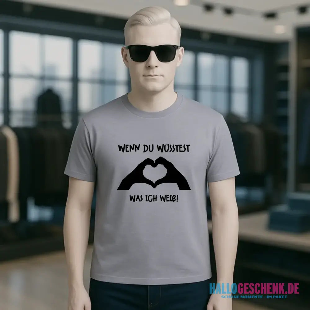 Keine Frage, ich liebe Dich auch! • Hände • personalisierter Text • Unisex Premium T-Shirt XS-5XL aus Bio-Baumwolle für Damen & Herren • Exklusivdesign • personalisiert