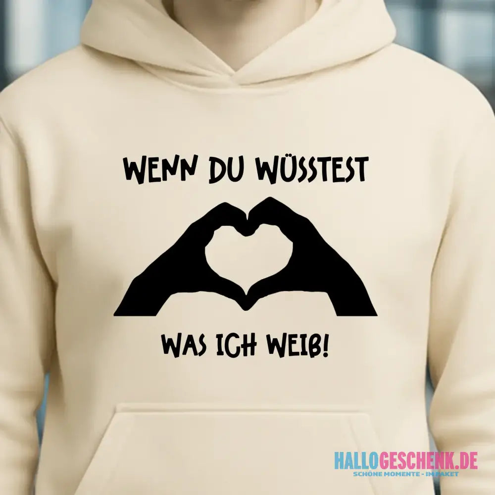Keine Frage, ich liebe Dich auch! • Hände • personalisierter Text • Unisex Premium Hoodie XS-5XL aus Bio-Baumwolle für Damen & Herren • Exklusivdesign • personalisiert