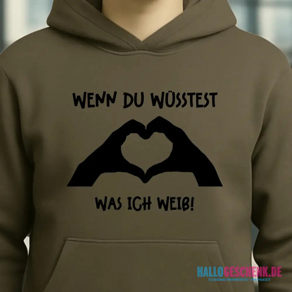 Keine Frage, ich liebe Dich auch! • Hände • personalisierter Text • Unisex Premium Hoodie XS-5XL aus Bio-Baumwolle für Damen & Herren • Exklusivdesign • personalisiert