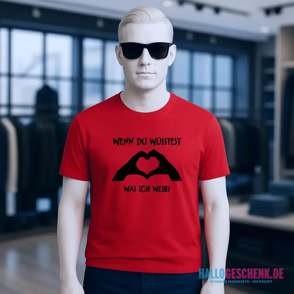 Keine Frage, ich liebe Dich auch! • Hände • personalisierter Text • Unisex Premium T-Shirt XS-5XL aus Bio-Baumwolle für Damen & Herren • Exklusivdesign • personalisiert