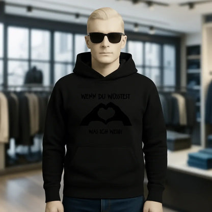 Keine Frage, ich liebe Dich auch! • Hände • personalisierter Text • Unisex Premium Hoodie XS-5XL aus Bio-Baumwolle für Damen & Herren • Exklusivdesign • personalisiert