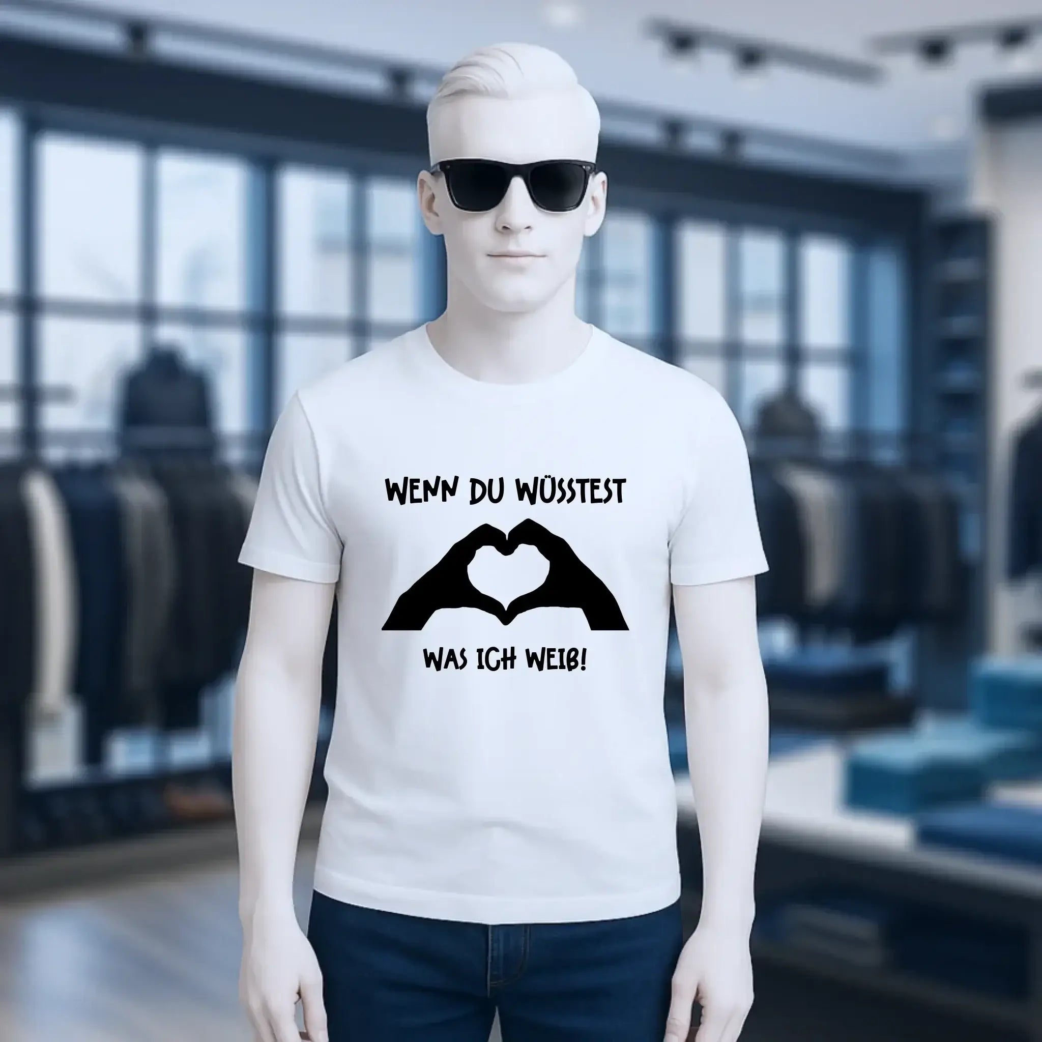 Keine Frage, ich liebe Dich auch! • Hände • personalisierter Text • Unisex Premium T-Shirt XS-5XL aus Bio-Baumwolle für Damen & Herren • Exklusivdesign • personalisiert