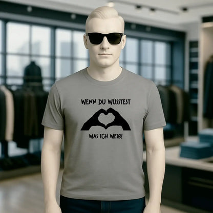 Keine Frage, ich liebe Dich auch! • Hände • personalisierter Text • Unisex Premium T-Shirt XS-5XL aus Bio-Baumwolle für Damen & Herren • Exklusivdesign • personalisiert