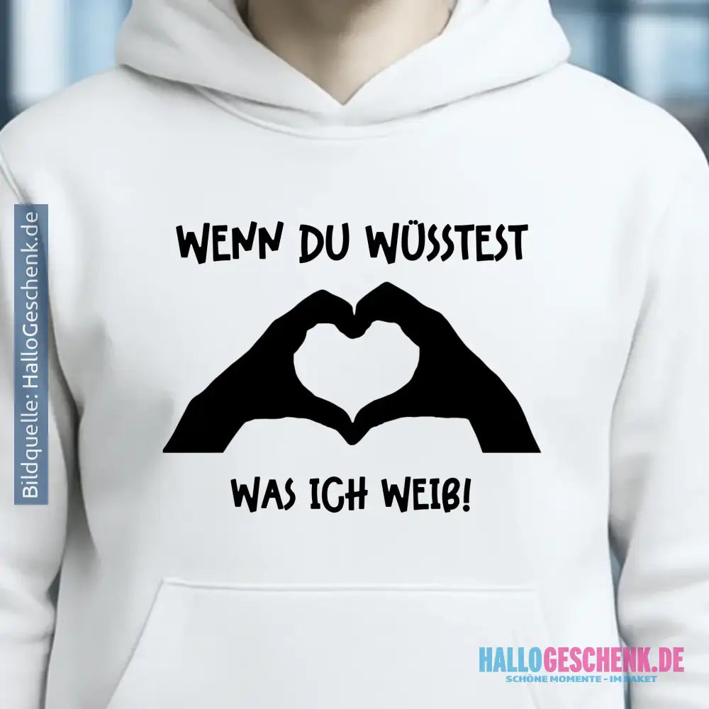 Keine Frage, ich liebe Dich auch! • Hände • personalisierter Text • Unisex Premium Hoodie XS-5XL aus Bio-Baumwolle für Damen & Herren • Exklusivdesign • personalisiert