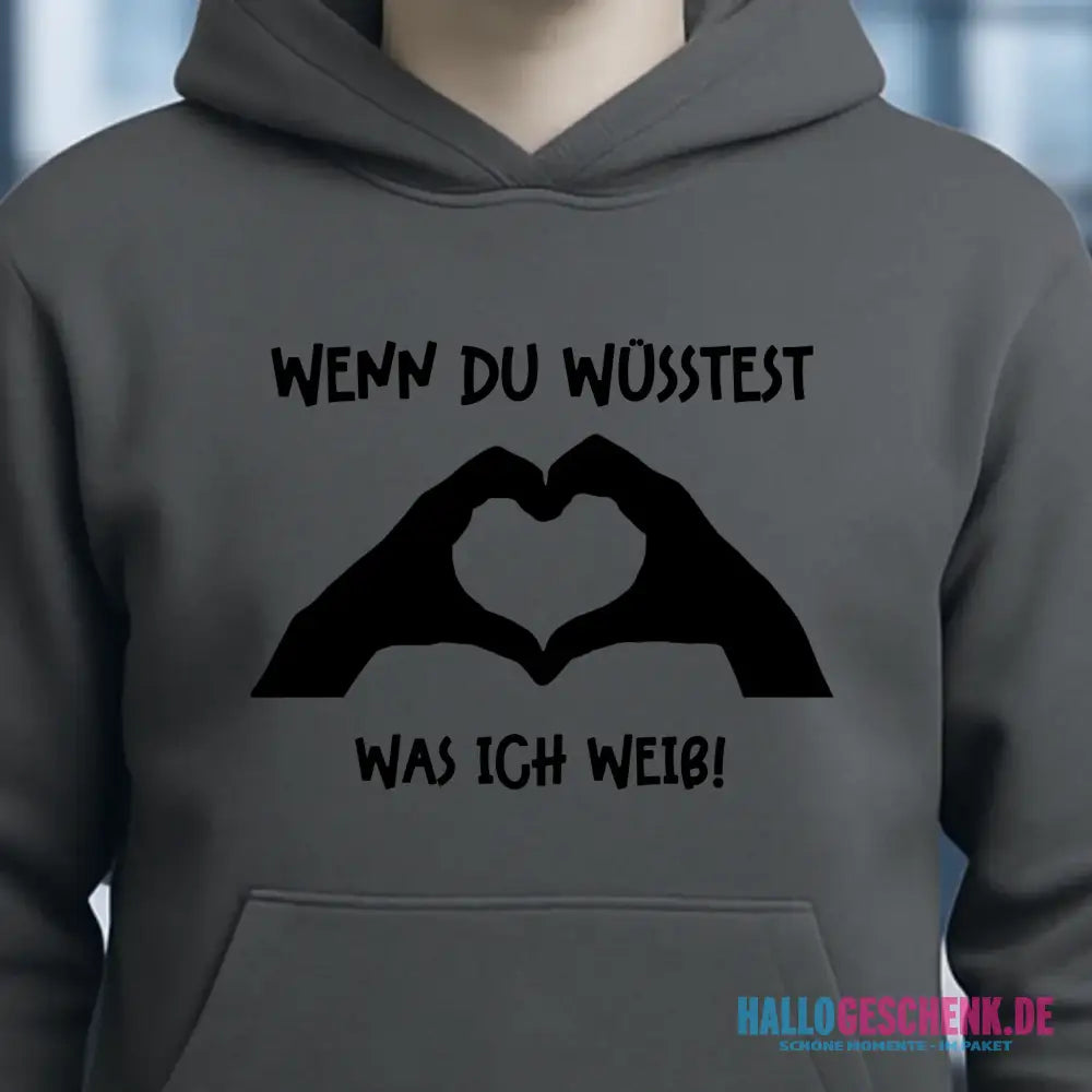 Keine Frage, ich liebe Dich auch! • Hände • personalisierter Text • Unisex Premium Hoodie XS-5XL aus Bio-Baumwolle für Damen & Herren • Exklusivdesign • personalisiert